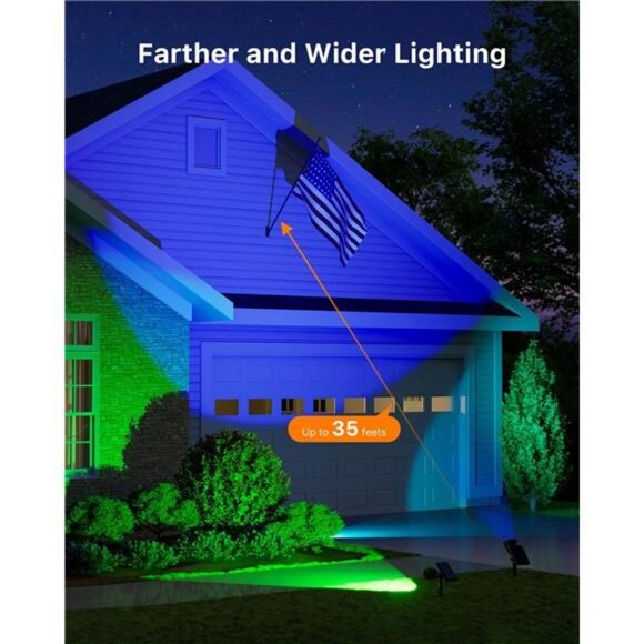 4 Pack Color Changing Solar Powered LED Spotlights Outdoor Waterproof Ultra - Picture 5 of 7